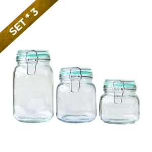 Set de 3 Frascos hermeticos de vidrio