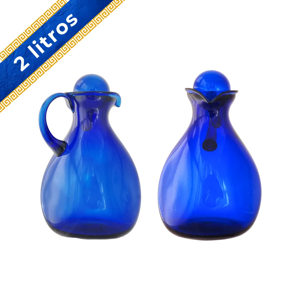 Jarra Mika 2 litros azul cobalto con tapa angulos