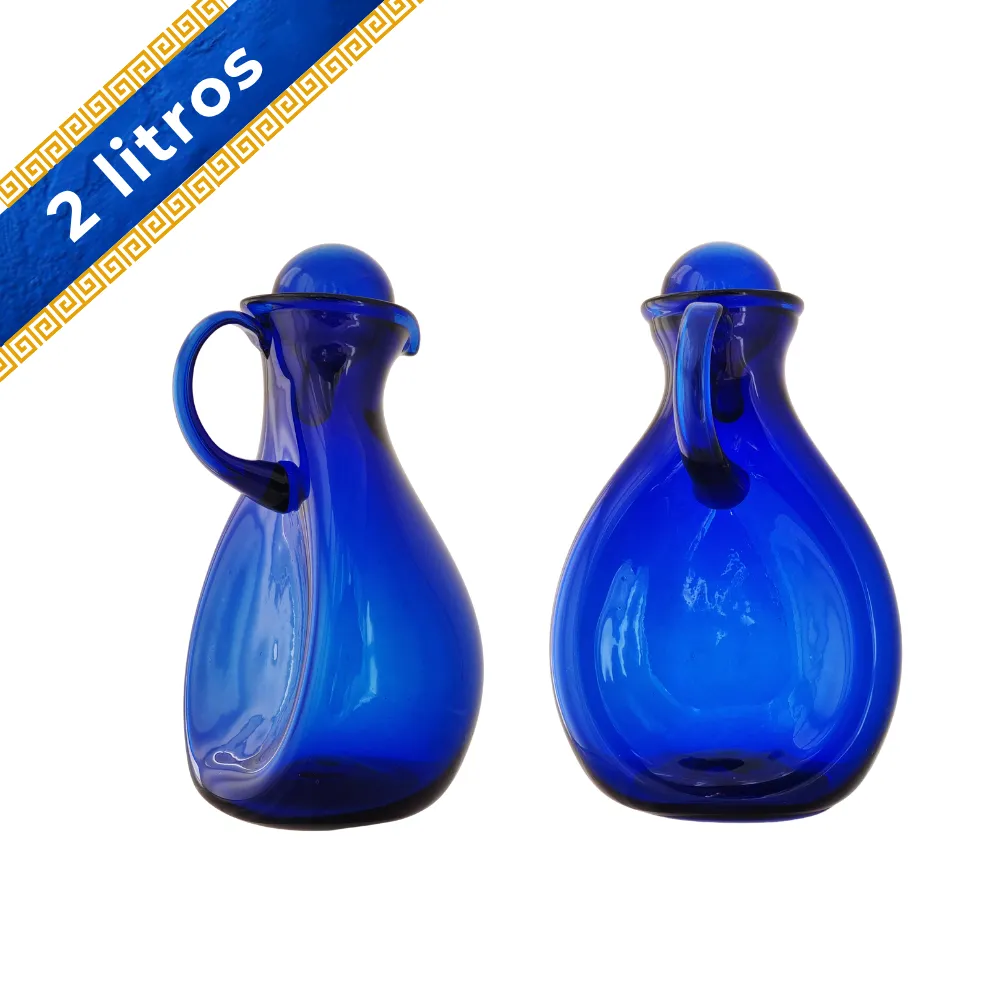 Jarra Sochagota 2 litros azul cobalto con tapa angulos
