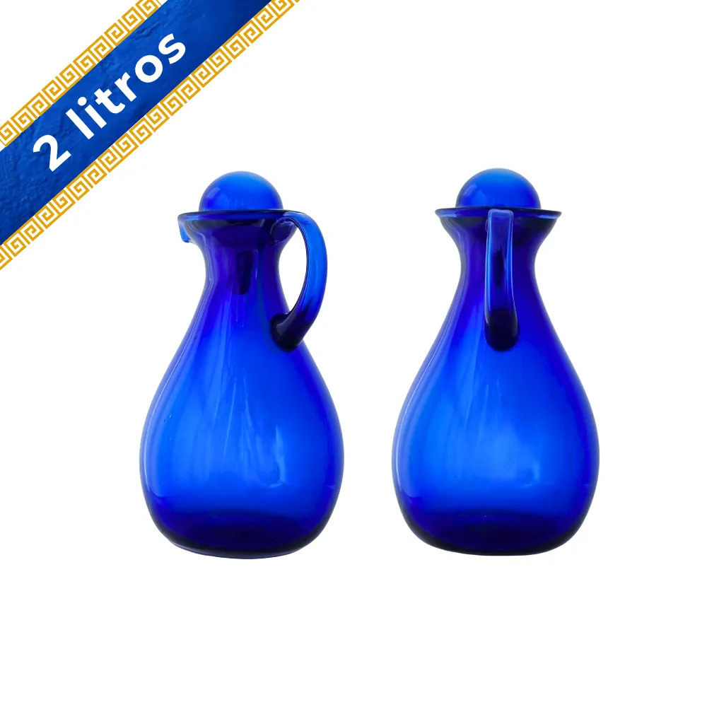 Jarra Yoca 2 litros azul cobalto con tapa angulos