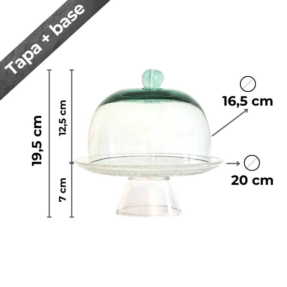 Tapa Quesera con base vidrio medidas