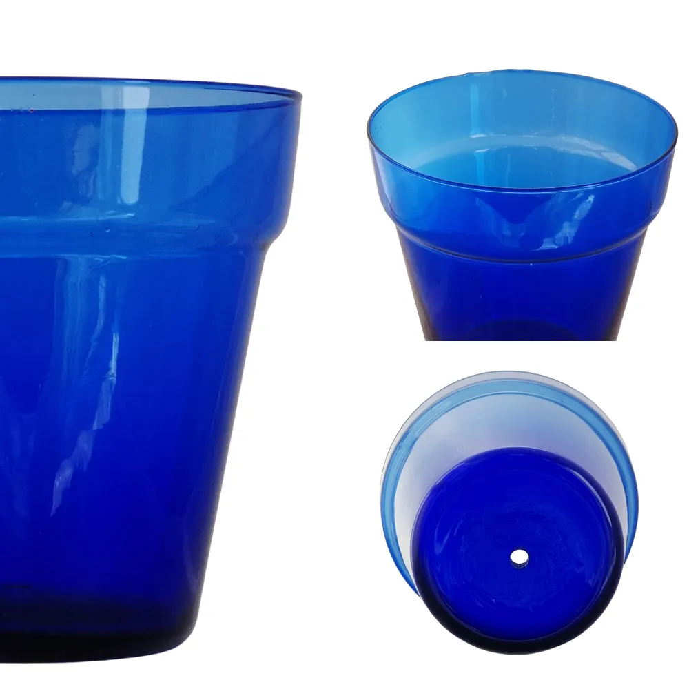 Matera de vidrio azul cobalto | Con hueco de desagüe para tus plantas 5 Matera de vidrio azul cobalto | Con hueco de desagüe para tus plantas - Imagen 5