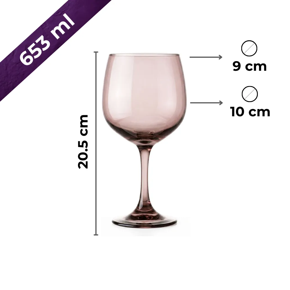 Set 4 Copas Ginebra 653 ml edicion especial capacidad y medidas