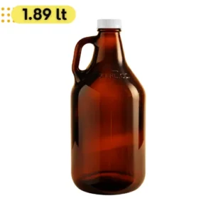 Garrafa ambar 1.89 litros con tapa blanca