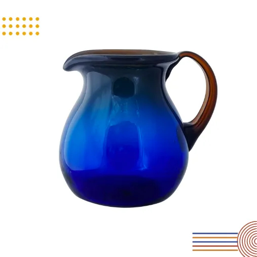 Jarra Zié pequeña 1.4 Litros azul cobalto y ámbar | Diseño para tu mesa 1 Jarra Zié pequeña 1.4 Litros azul cobalto y ámbar