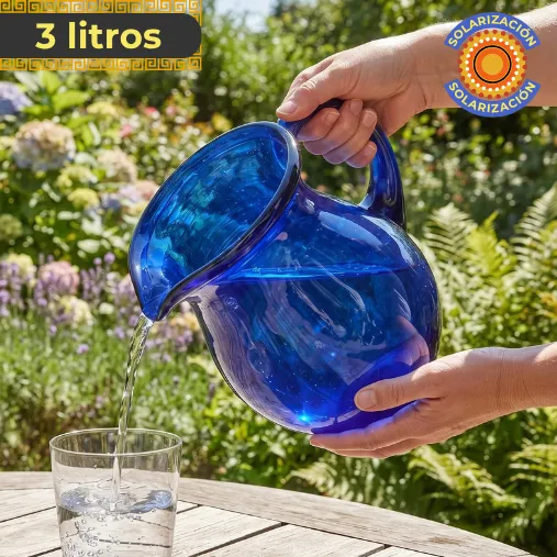 Jarra Zié Grande 3 Litros Azul Cobalto | La Gigante para solarizar agua 6 Jarra Zié Grande 3 Litros