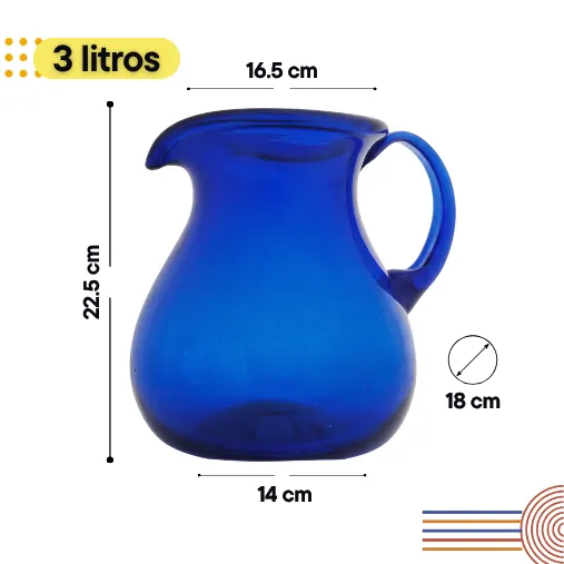 Jarra Zié Grande 3 Litros Azul Cobalto | La Gigante para solarizar agua 3 Jarra Zié Grande 3 Litros Azul Cobalto | La Gigante para solarizar agua - Imagen 3
